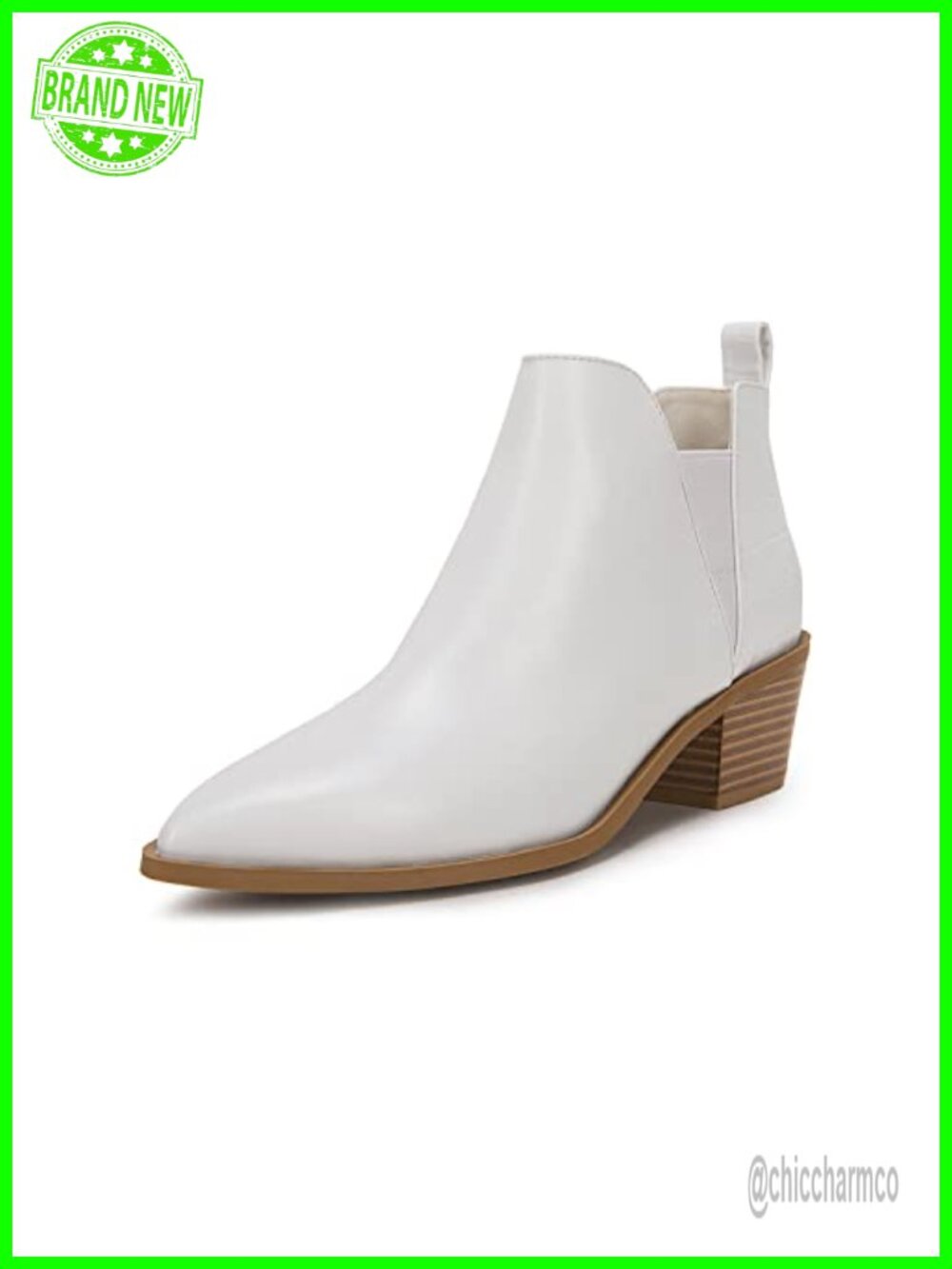 Womens Pointed Toe Ankle Booties Stacked Heel Slip On Chelsea Faux Suede